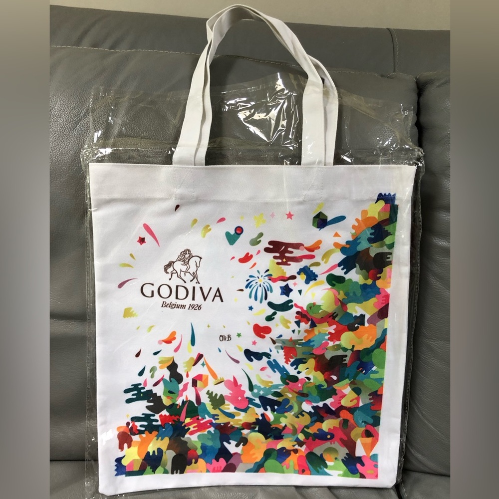 Godiva chocolate abstract color tote bag